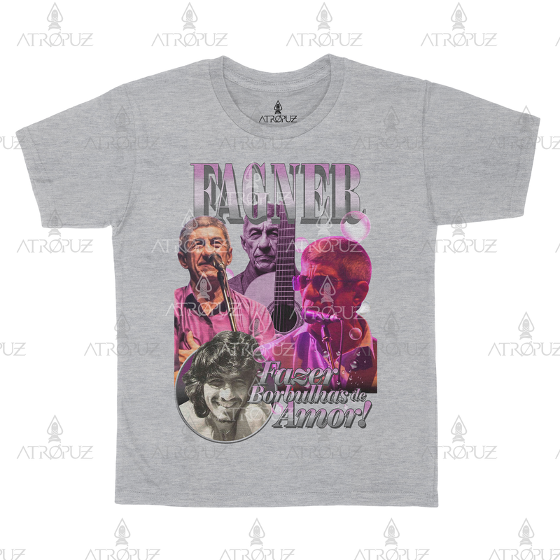Camiseta Algodão Unissex Tshirt Graphic Tee Fagner Fazer Borbulhas de Amor