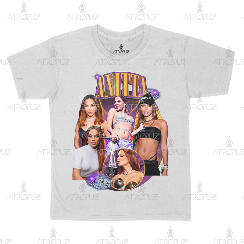 Camiseta Algodão Unissex Cantora Anitta Graphic Tees
