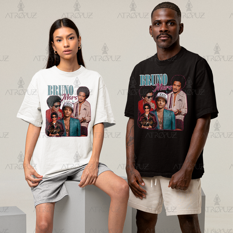Camiseta Algodão Unissex Tshirt Graphic Tee Bruno Mars