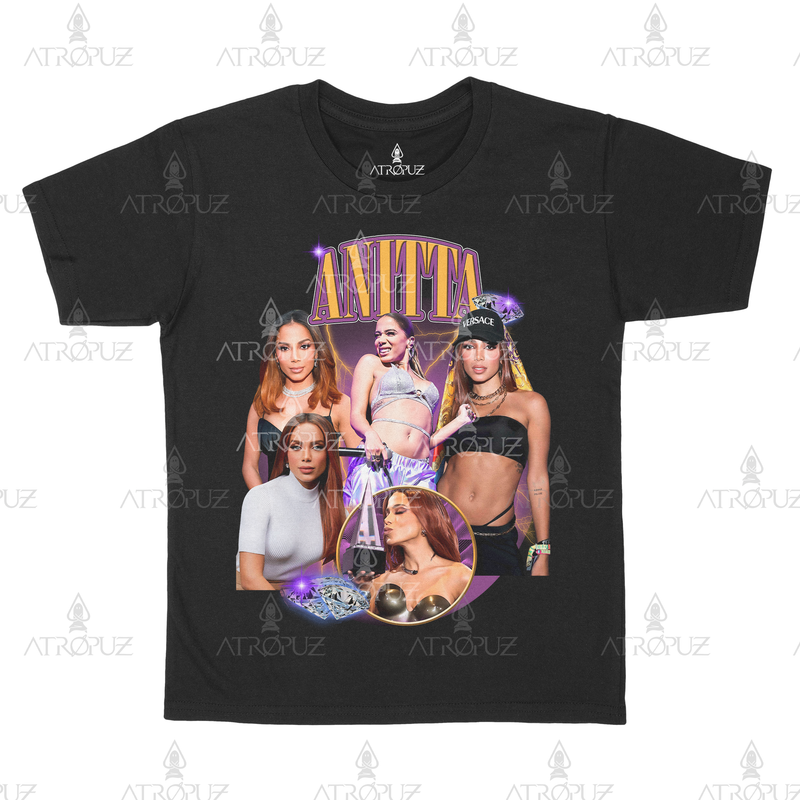 Camiseta Algodão Unissex Cantora Anitta Graphic Tees
