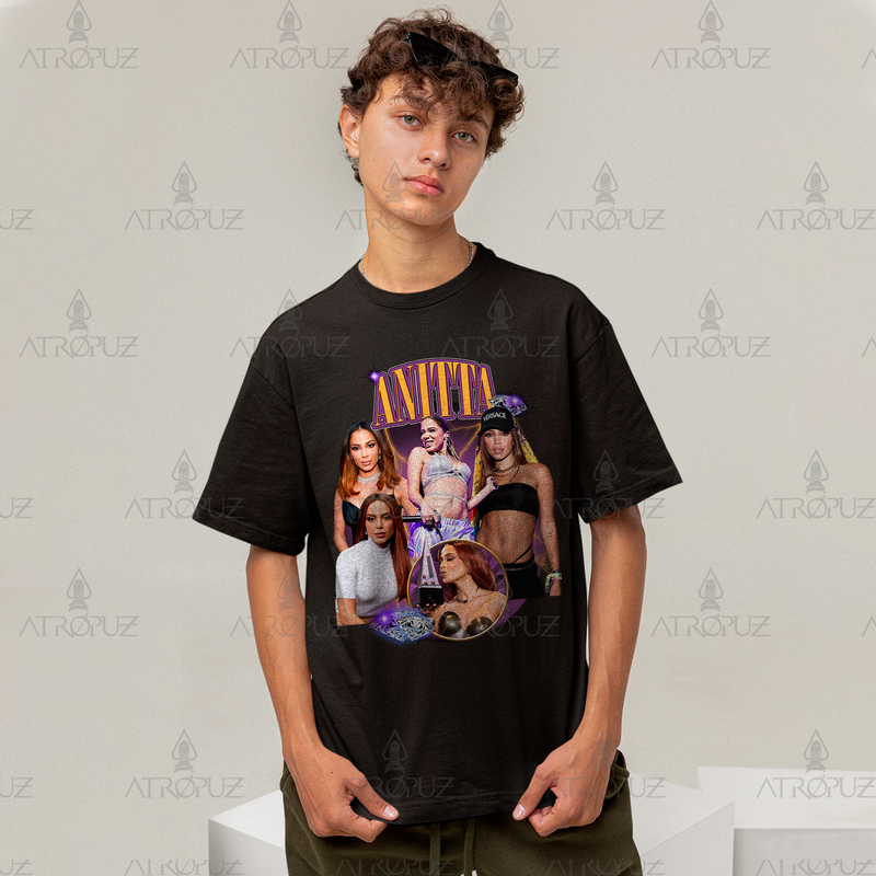 Camiseta Algodão Unissex Cantora Anitta Graphic Tees