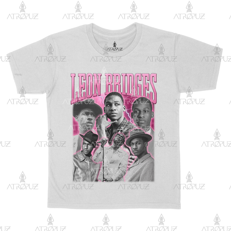 Camiseta Algodão Unissex Cantor Leon Bridges rosa
