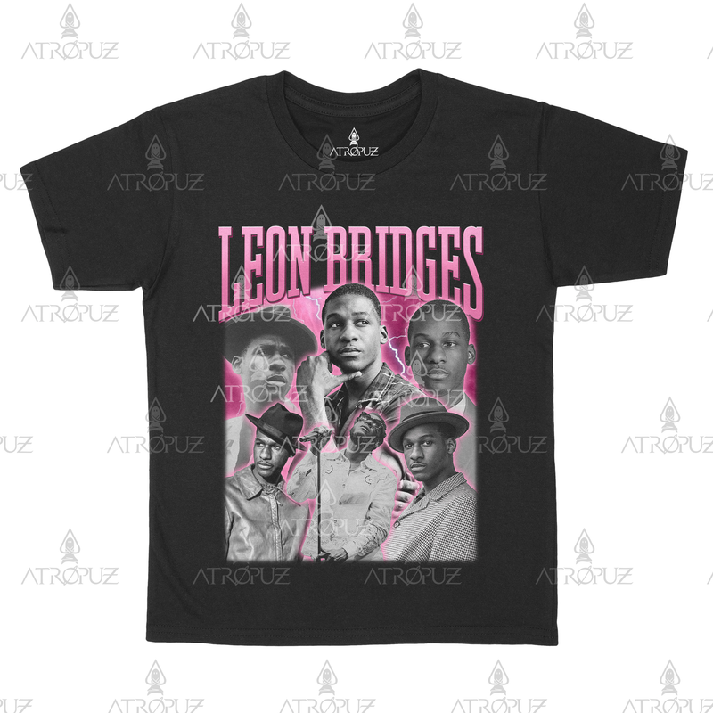 Camiseta Algodão Unissex Cantor Leon Bridges rosa