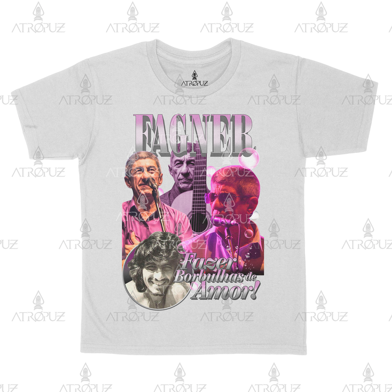 Camiseta Algodão Unissex Tshirt Graphic Tee Fagner Fazer Borbulhas de Amor