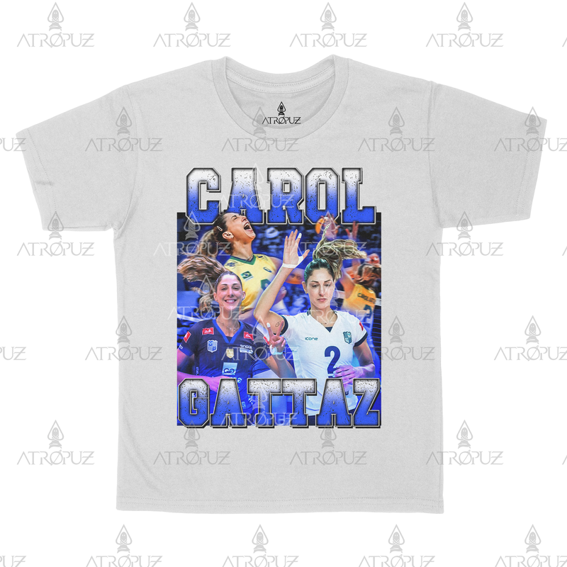 Camiseta Algodão Unissex T shirt Graphic Tee Jogadora Carol Gattaz