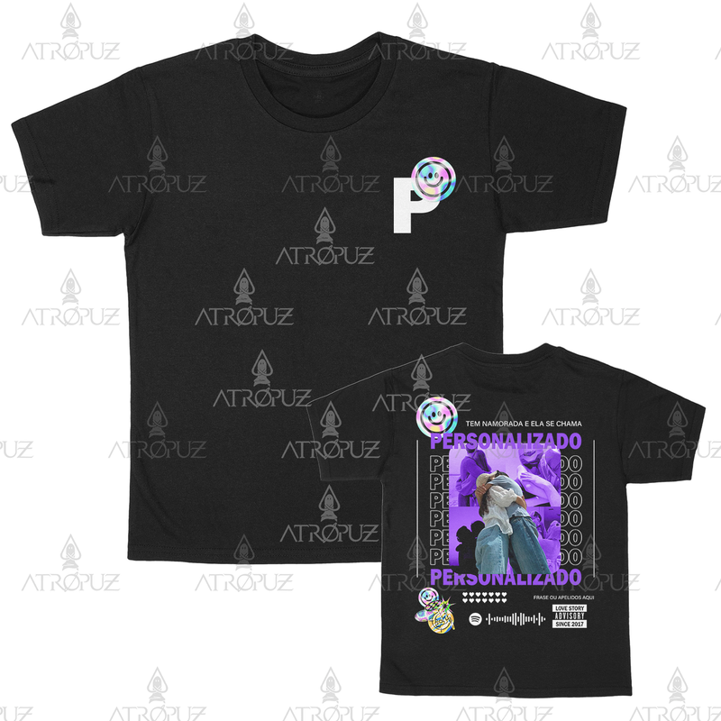 Camiseta Algodão Unissex T shirt Personalize sua estampa Smile