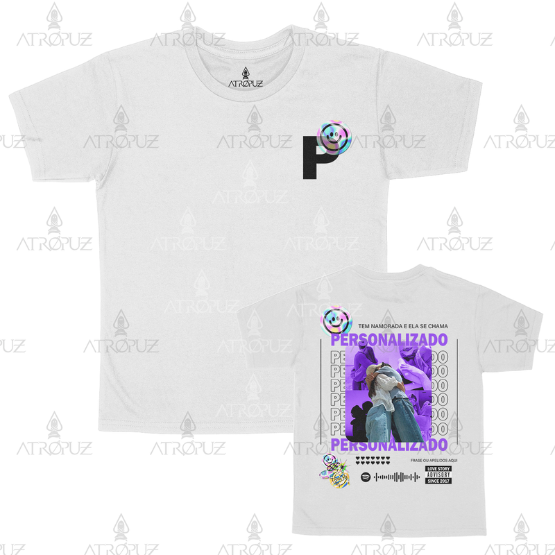 Camiseta Algodão Unissex T shirt Personalize sua estampa Smile