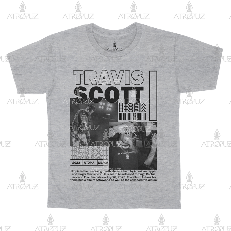 Camiseta Algodão Unissex Travis Scott Utopia Rapper