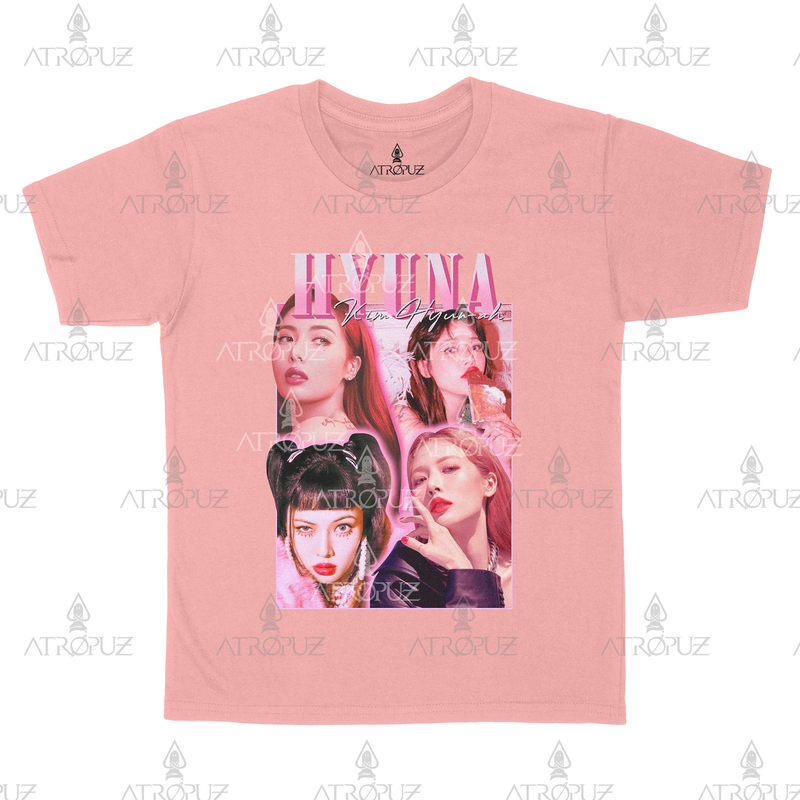 Camiseta Algodão Unissex Cantora Hyuna 4Minute Wonder Girls KPOP Graphic Tees