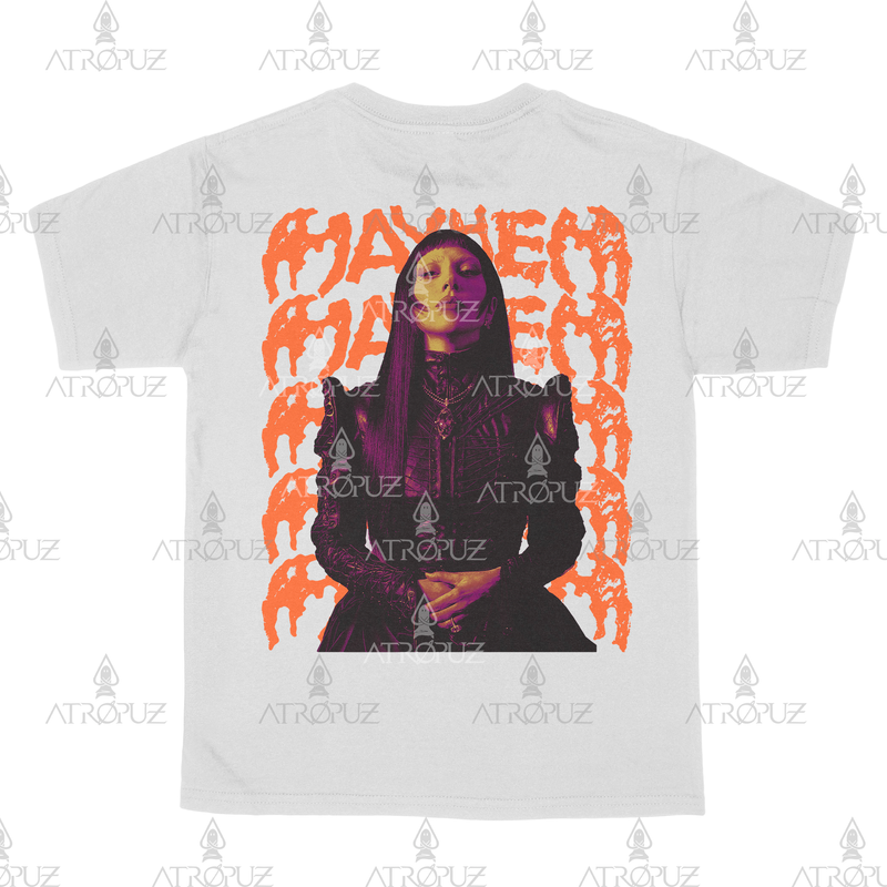 Camiseta Algodão Unissex Lady Gaga Mayhem laranja