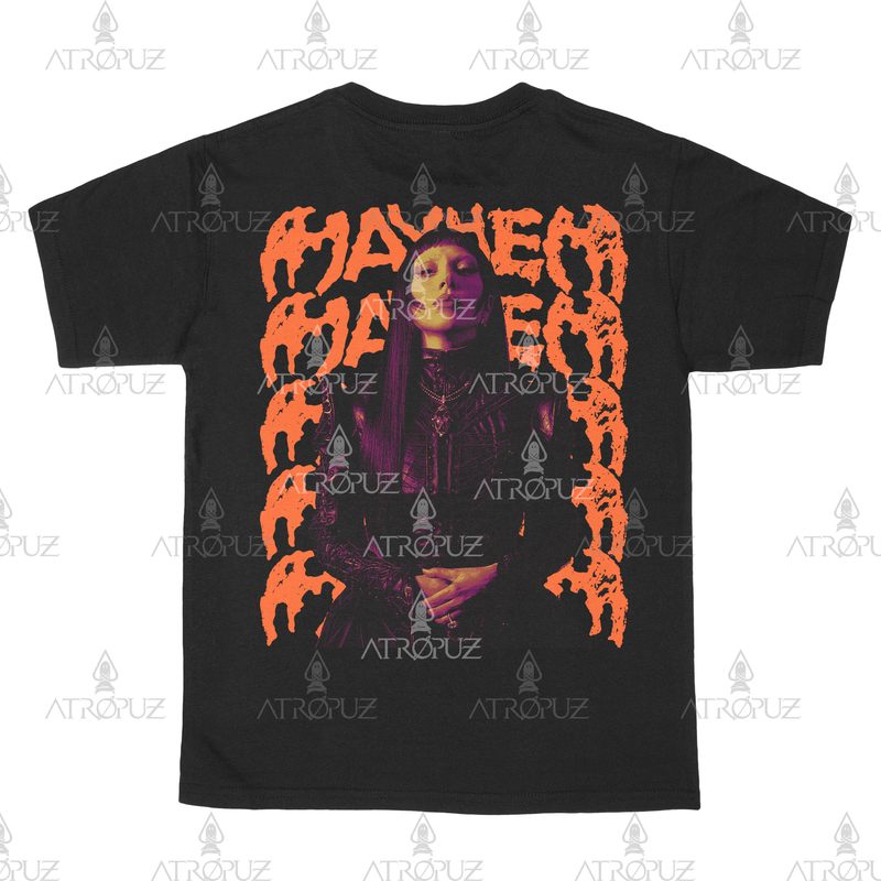 Camiseta Algodão Unissex Lady Gaga Mayhem laranja