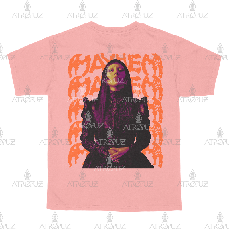 Camiseta Algodão Unissex Lady Gaga Mayhem laranja