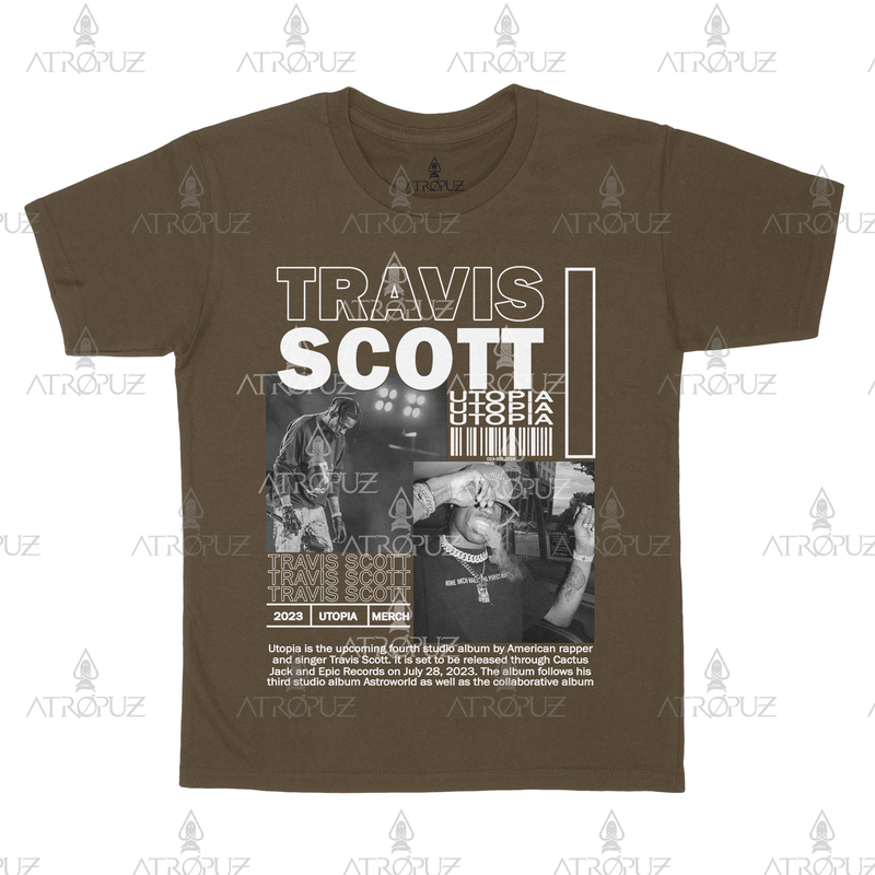 Camiseta Algodão Unissex Travis Scott Utopia Rapper