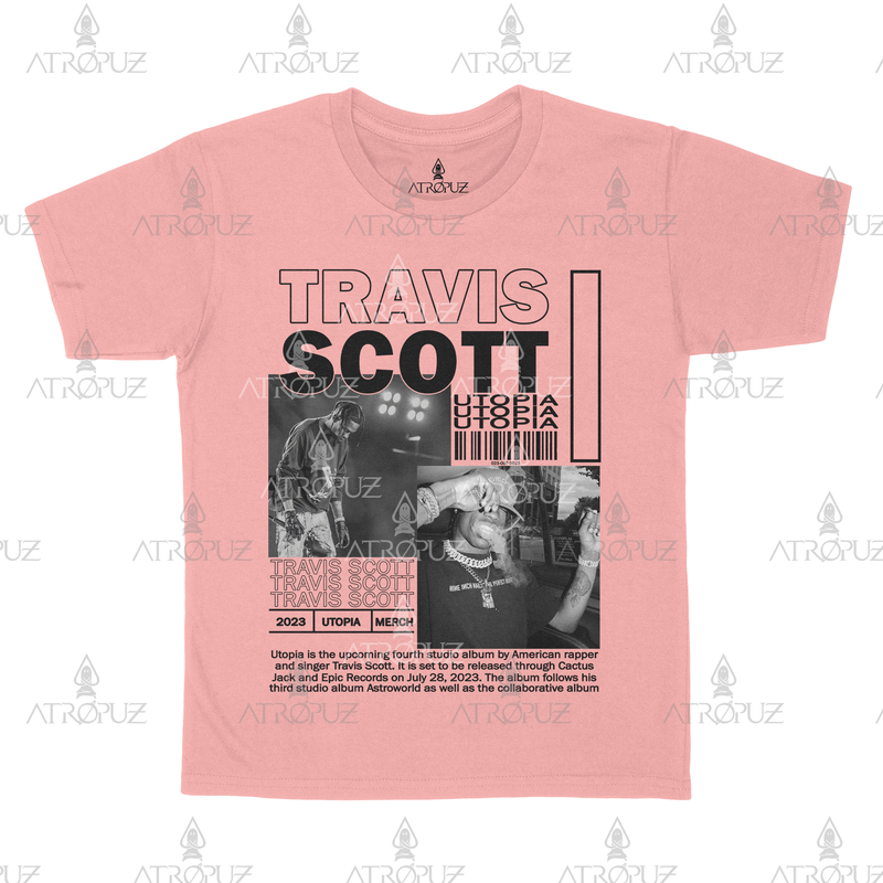 Camiseta Algodão Unissex Travis Scott Utopia Rapper
