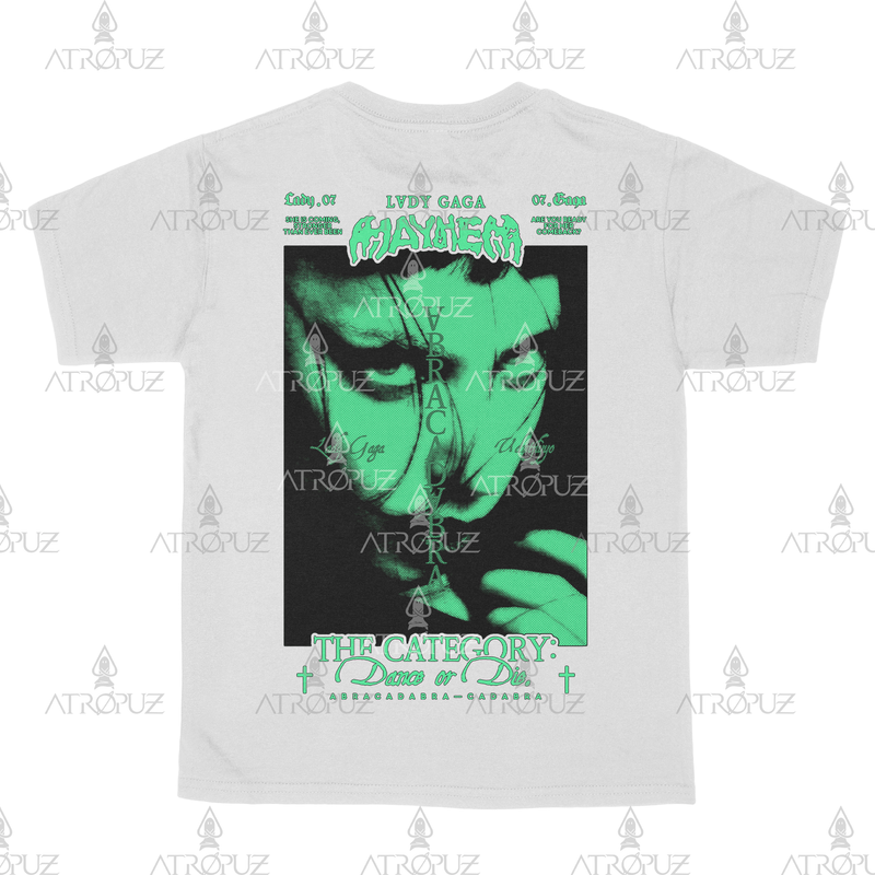 Camiseta Algodão Unissex Lady Gaga Mayhem verde