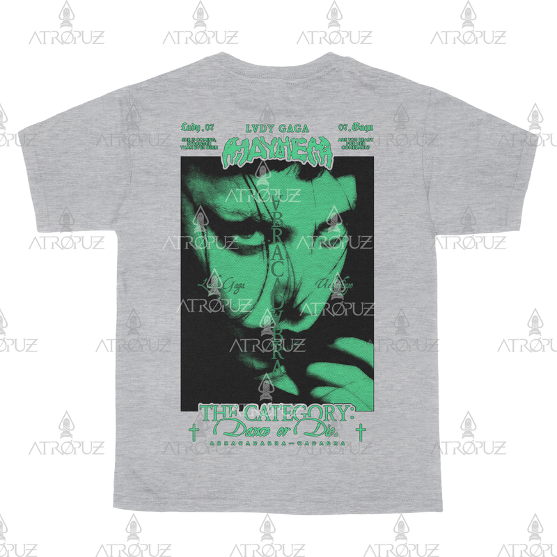 Camiseta Algodão Unissex Lady Gaga Mayhem verde