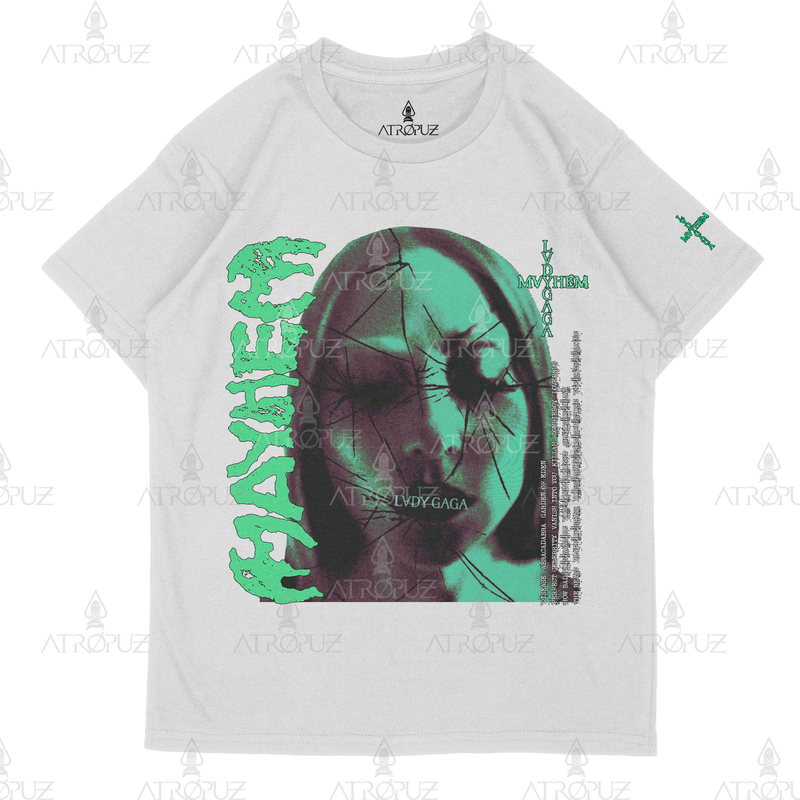 Camiseta Algodão Unissex Lady Gaga Mayhem verde
