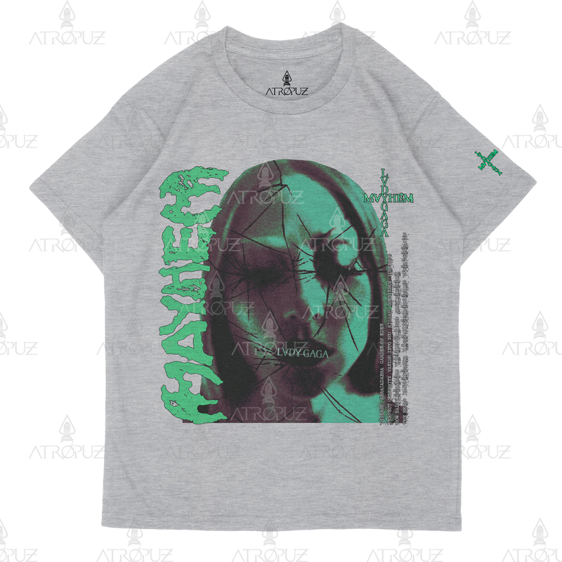 Camiseta Algodão Unissex Lady Gaga Mayhem verde