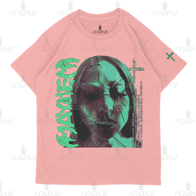 Camiseta Algodão Unissex Lady Gaga Mayhem verde