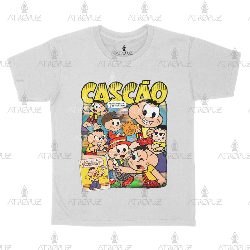 Camiseta Algodão Unissex Cascão Turma da Mônica quadrinhos