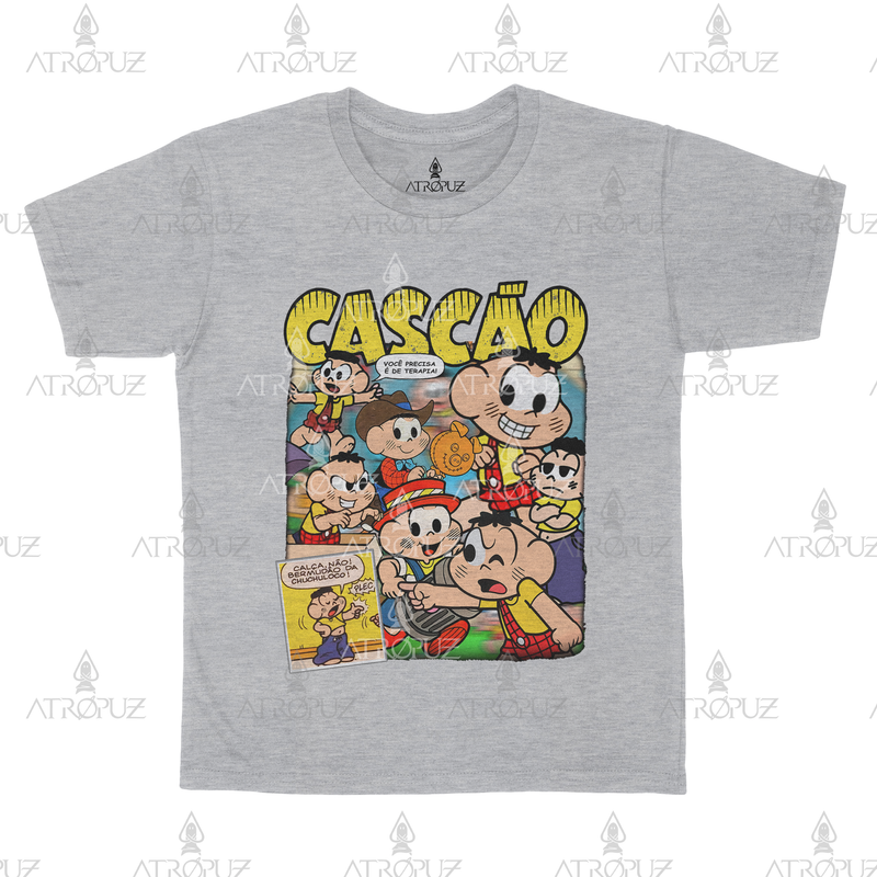 Camiseta Algodão Unissex Cascão Turma da Mônica quadrinhos