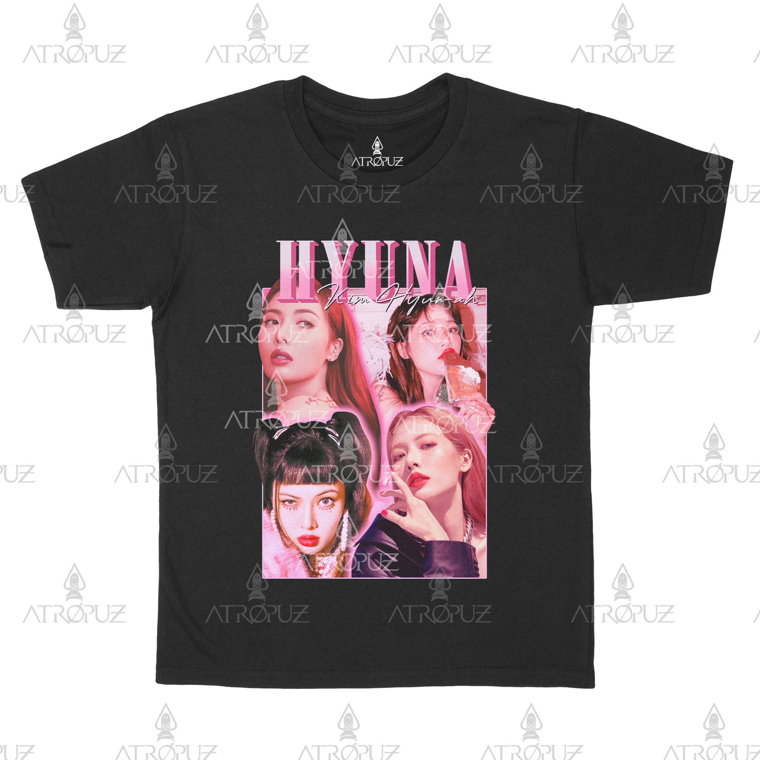 Cópia de Camiseta Algodão Unissex Cantora Hyuna 4Minute Wonder Girls KPOP Graphic Tees