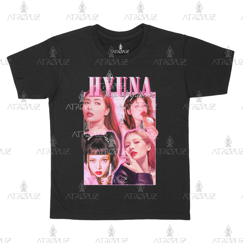 Cópia de Camiseta Algodão Unissex Cantora Hyuna 4Minute Wonder Girls KPOP Graphic Tees