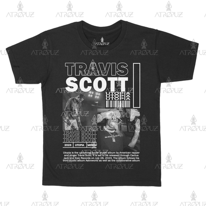 Camiseta Algodão Unissex Travis Scott Utopia Rapper
